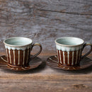 益子焼 アメ釉ペアコーヒーセット